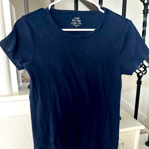 J Crew Fine Rib Tee - Navy
